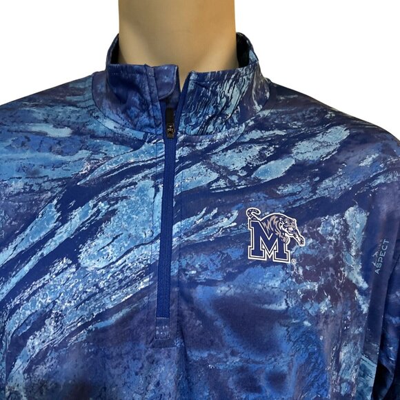 Memphis Tigers Colosseum RealTree Ocean Fishing LS 1/4 Zip Wind Shirt Men L New - Picture 3 of 9
